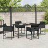 vidaXL Set da Pranzo per Giardino con cuscino 5 pcs Nero polyrattan