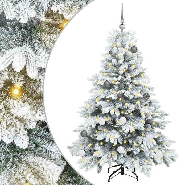 vidaXL Albero di Natale artificiale con 150 LED Bianco 150 cm PE e PVC
