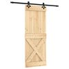 vidaXL Porta scorrevole Naturale e Nero 80 x 210 cm