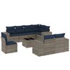 vidaXL Set Divani da Giardino 9 pz con Cuscini Grigio in Polyrattan