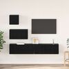 vidaXL Set mobile TV 3 pcs Rovere Nero Legno multistrato