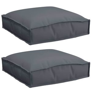 vidaXL Cuscino 2 pz Tessuto Oxford Antracite 40 x 40 x 8 cm