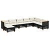 vidaXL Set Divani da Giardino con Cuscini 8 pz Nero in Polyrattan