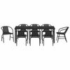 vidaXL Set da Pranzo per Giardino 9 pcs Nero