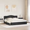 vidaXL Letto con Contenitore Nero 200 x 200 cm Legno multistrato