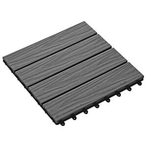 vidaXL Piastrella per Decking Design 3D 11 pz Grigio 30 x 30 cm WPC