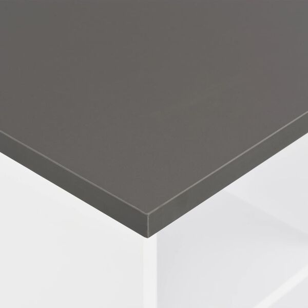 vidaXL Tavolo da Bar Bianco e Grigio Antracite 60x60x110 cm