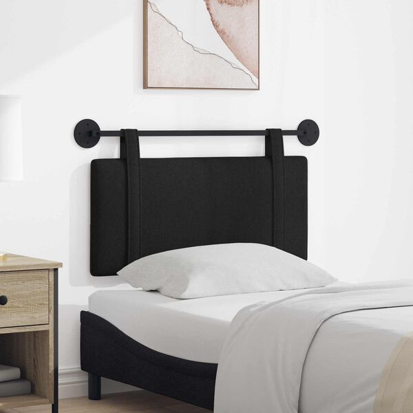 vidaXL Testata appesa Montaggio a parete Nero 90 x 55 x 5 cm Tessuto