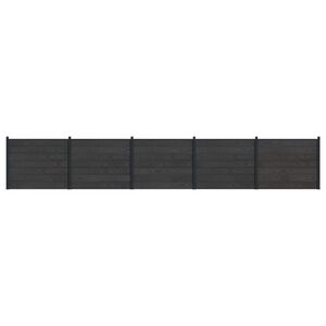 vidaXL Pannello di Recinzione 5 pcs WPC e Alluminio Nero