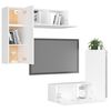 vidaXL Set Mobili Porta TV 4 pz Bianco in Legno Multistrato