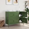 vidaXL Credenza Verde Oliva 100,5x39x79 cm in Acciaio