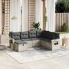 vidaXL Set Divani da Giardino 7pz con Cuscini Grigio Chiaro Polyrattan
