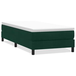 vidaXL Letto a Molle senza Materasso Verde Scuro 100x220 cm Velluto