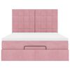 vidaXL Struttura Letto Pouf con Materassi Rosa 140x190 cm in Velluto