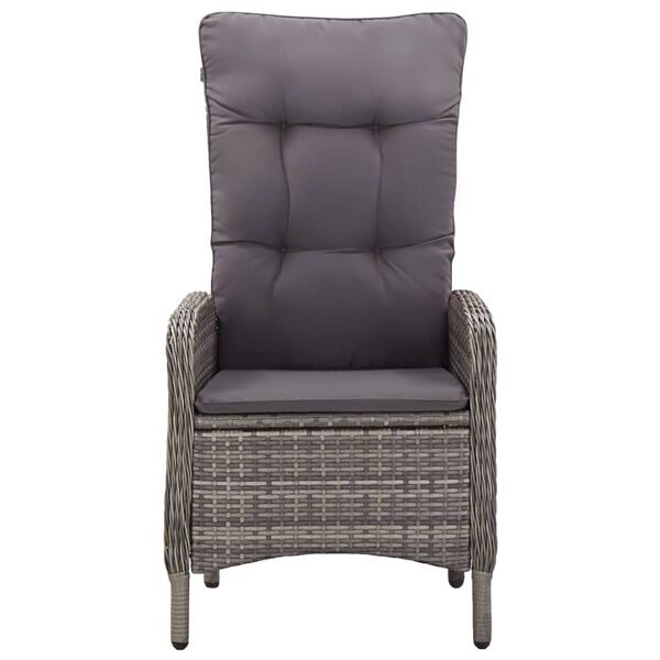 vidaXL Set da Bistrot per Giardino 5 pz in Polyrattan Grigio