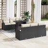 vidaXL Set Divano da Giardino 7 pcs Nero 100 x 55 x 73 cm Poly Rattan