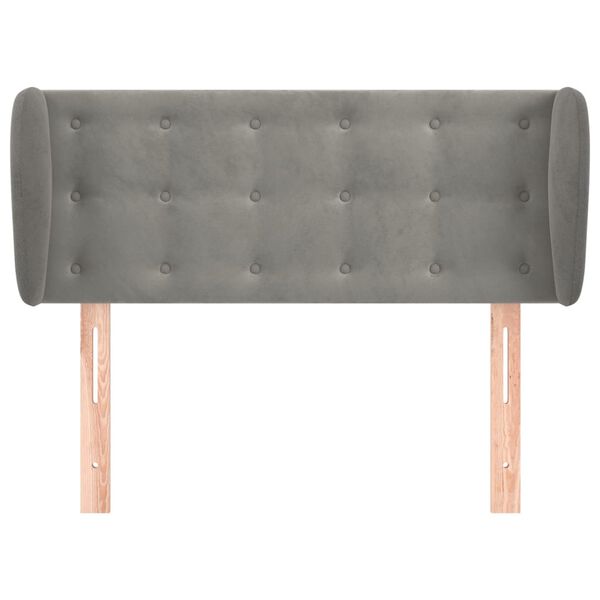 vidaXL Testiera ad Orecchio Grigio Chiaro 83x23x78/88 cm in Velluto