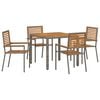 vidaXL Set da Pranzo per Giardino 5 pz Grigio e Marrone polyrattan