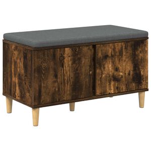 vidaXL Panca per ingresso con porta Quercia Affumicata 80 x 38 x 46 cm