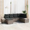 vidaXL Set Divano da Giardino con cuscino 6 pcs Grigio polyrattan