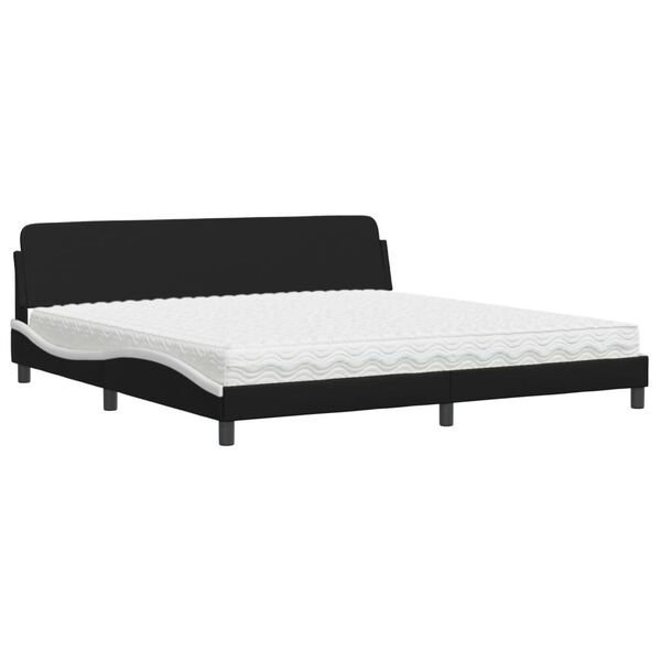 vidaXL Letto con Materasso Dover Nero e Bianco 200x200cm in Similpelle