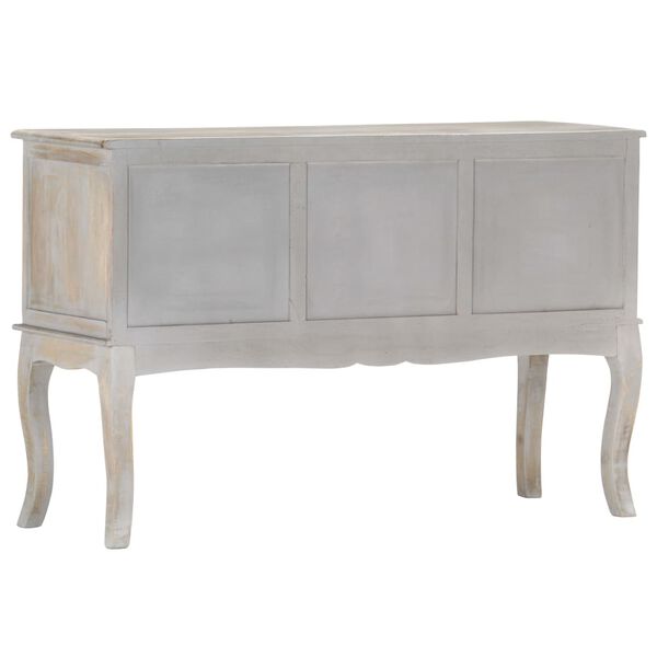 vidaXL Credenza Grigio 110x35x75 cm in Legno Massello di Mango