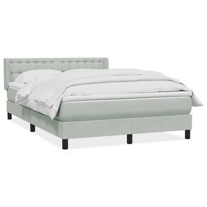 vidaXL Giroletto a Molle con Materasso Grigio Chiaro 160x220cm Velluto