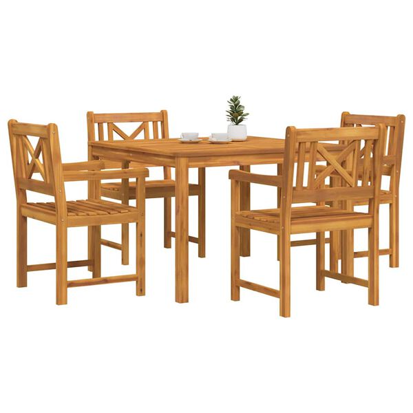 vidaXL Set da Pranzo per Giardino 5 pcs Marrone