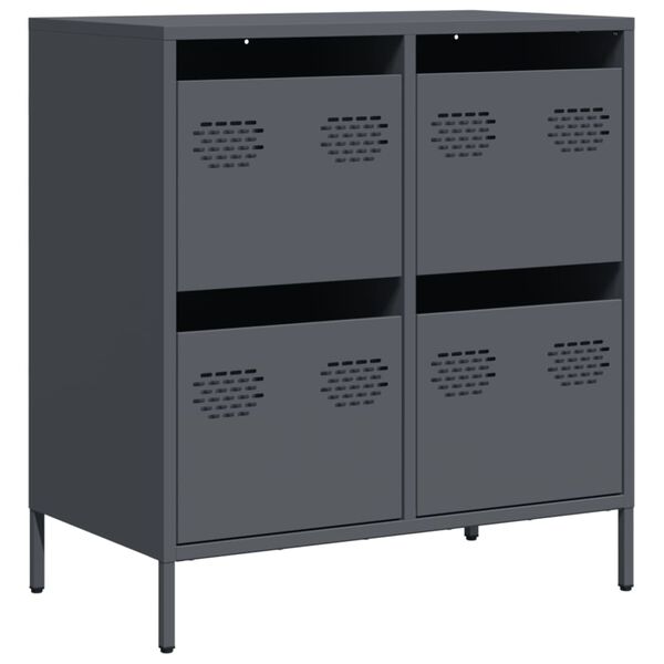 vidaXL Credenza Antracite 68x39x73,5 cm in Acciaio Laminato a Freddo
