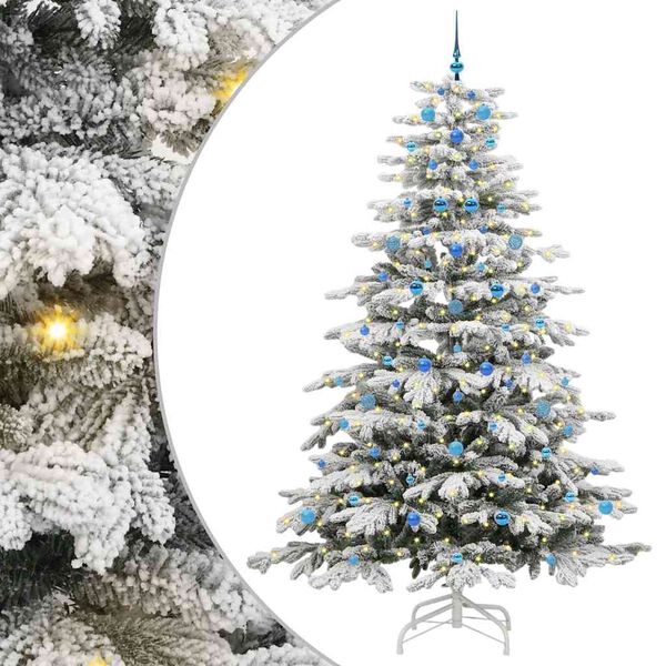 vidaXL Albero di Natale Artificiale con Rami Pieghevoli Bianco 240 cm