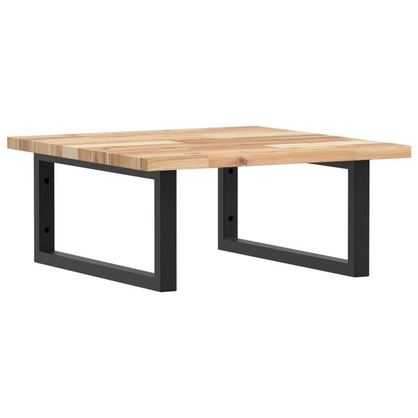 vidaXL Ripiano a Parete per Lavabo in Acciaio e Massello di Acacia