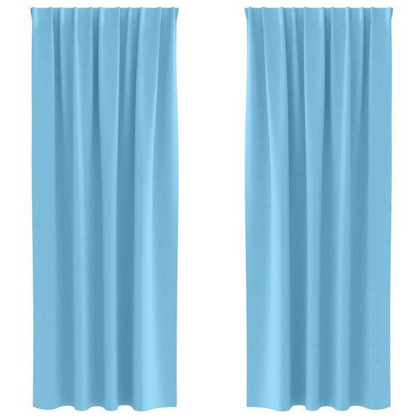 vidaXL Tende Blackout con Anelli 2 pcs Blu Chiaro 260 x 140 cm