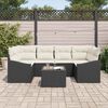 vidaXL Set di divani con cuscino 7 pcs Nero e Crema polyrattan