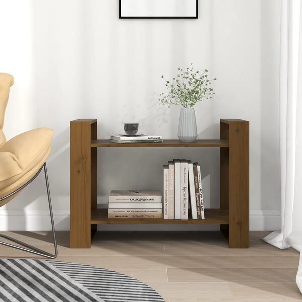 vidaXL Libreria/Divisorio Ambrato 80x35x56,5 cm Legno Massello di Pino