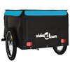 vidaXL Rimorchio da Bici Nero e Blu 45 kg in Ferro