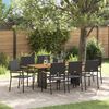 vidaXL Set da Pranzo per Giardino 9 pcs Nero polyrattan