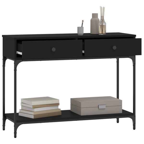 vidaXL Tavolino Consolle Nero 100x34,5x75 cm in Legno Multistrato