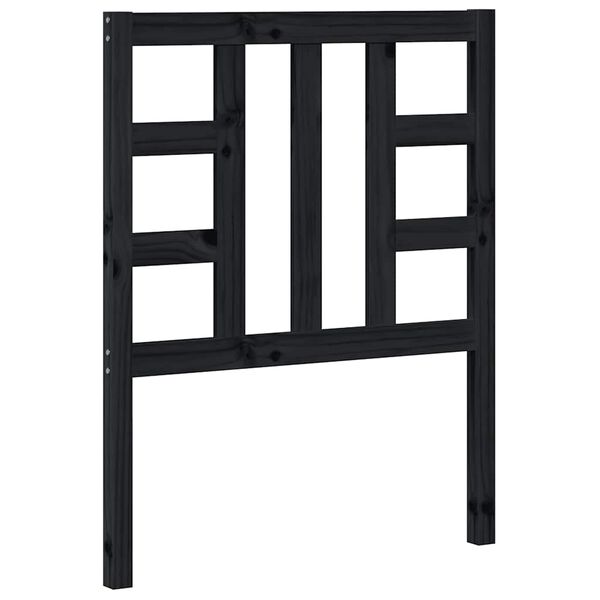 vidaXL Testiera per Letto Nera 81x4x100 cm in Legno Massello di Pino