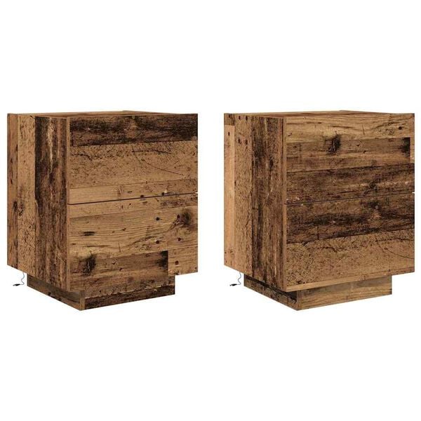 vidaXL Armadio da Notte 2 pcs Legno vecchio 45 x 40 x 55 cm