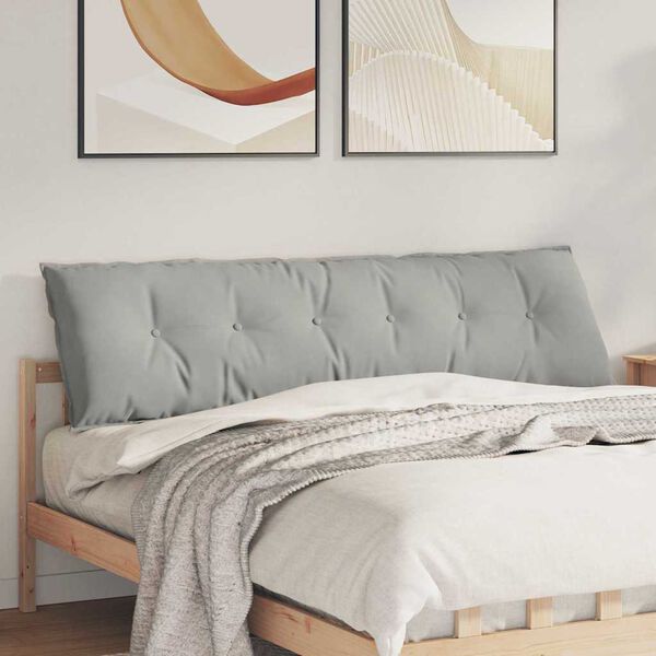 vidaXL Cuscino per Schiena Grigio chiaro 180 x 50 cm