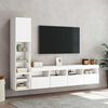 vidaXL Mobili TV a Muro con LED 4pz Bianchi in Legno Multistrato