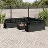 vidaXL Set Divani da Giardino 12 pz con Cuscini Nero in Polyrattan