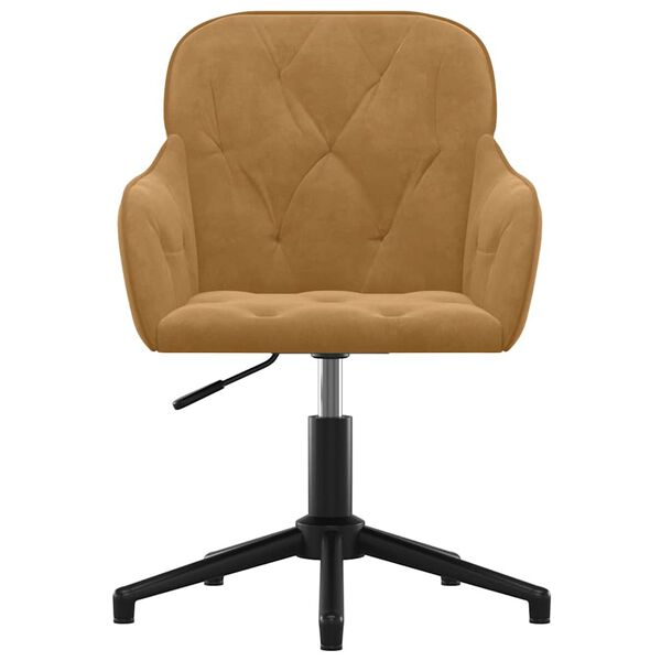 vidaXL Sedia da Ufficio Girevole Marrone in Velluto