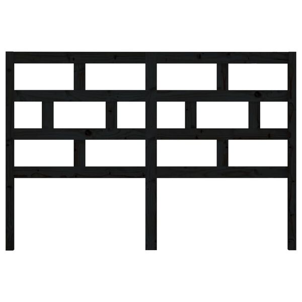 vidaXL Testiera per Letto Nera 126x4x100 cm in Legno Massello di Pino