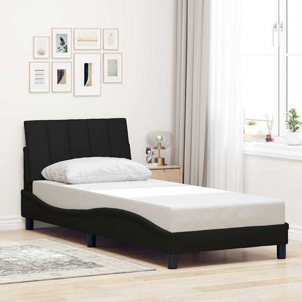 vidaXL Giroletto senza Materasso Hanko Nero 90x200 cm in Tessuto