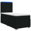 vidaXL Letto Box Spring LED con Materasso Nero 90 x 190 cm Tessuto