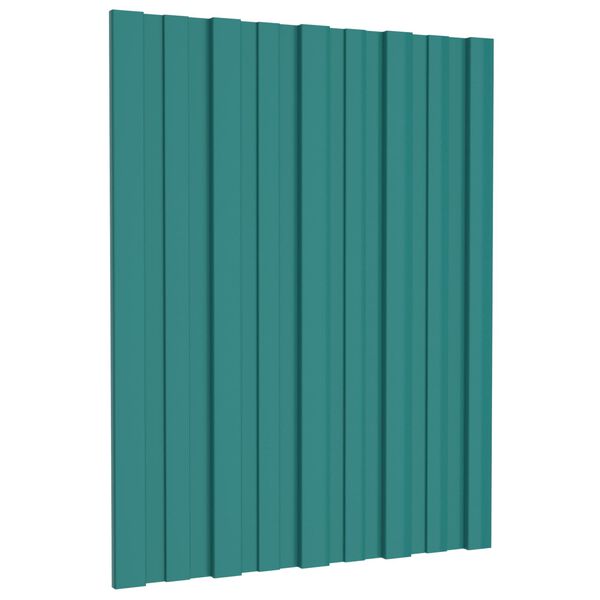 vidaXL Pannello per tetto 12 pcs Verde 60 x 45 cm Acciaio zincato