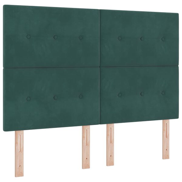 vidaXL Letto a molle con materasso Verde Scuro 160 x 200 cm Tessuto