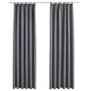vidaXL Tende Oscuranti con Ganci 2 pz Grigie 140x175 cm