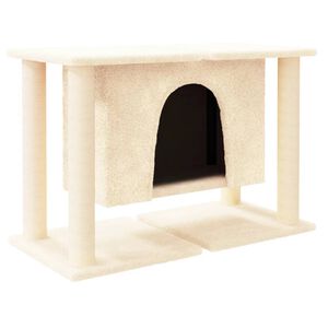 vidaXL Albero per Gatti con Tiragraffi in Sisal Crema 50 cm